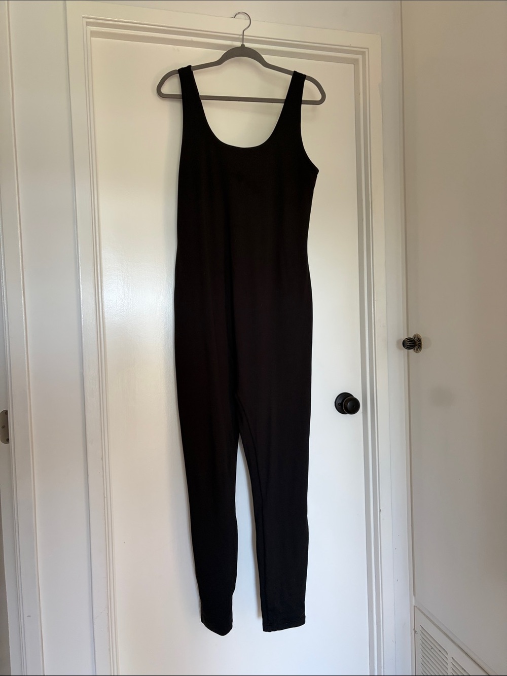 Black Sleeveless Scoop-Neck Maternity Jumpsuit